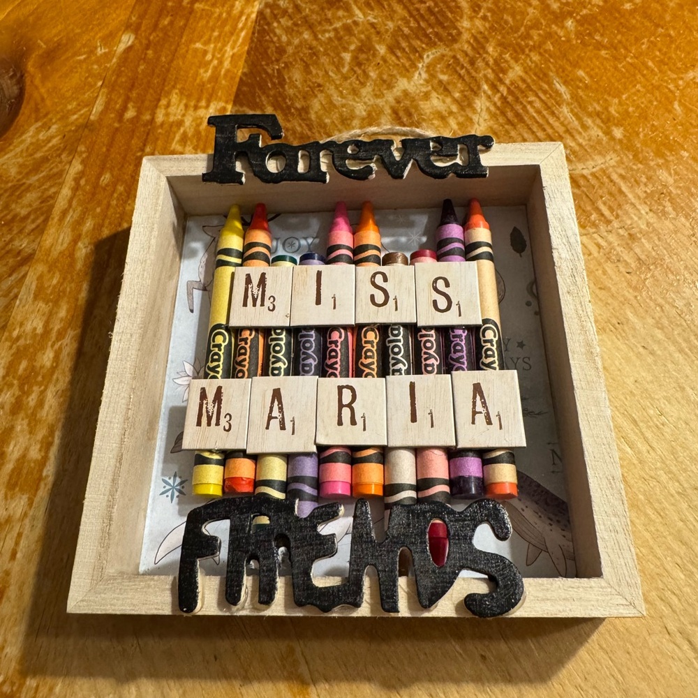 Personalized 'Miss Maria' Crayon Shadow Box - Forever Friends